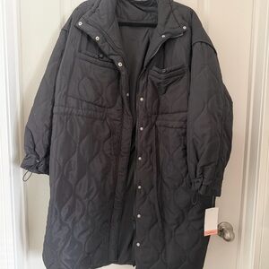 Maternity Quilted Black Puffer Coat